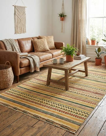 3' 11 x 6' 11 Hand Knotted Modern Ziegler Rug