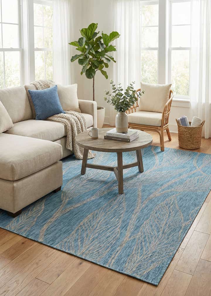 7' 10 x 11' Easy-Clean Botanical Indoor / Outdoor Rug