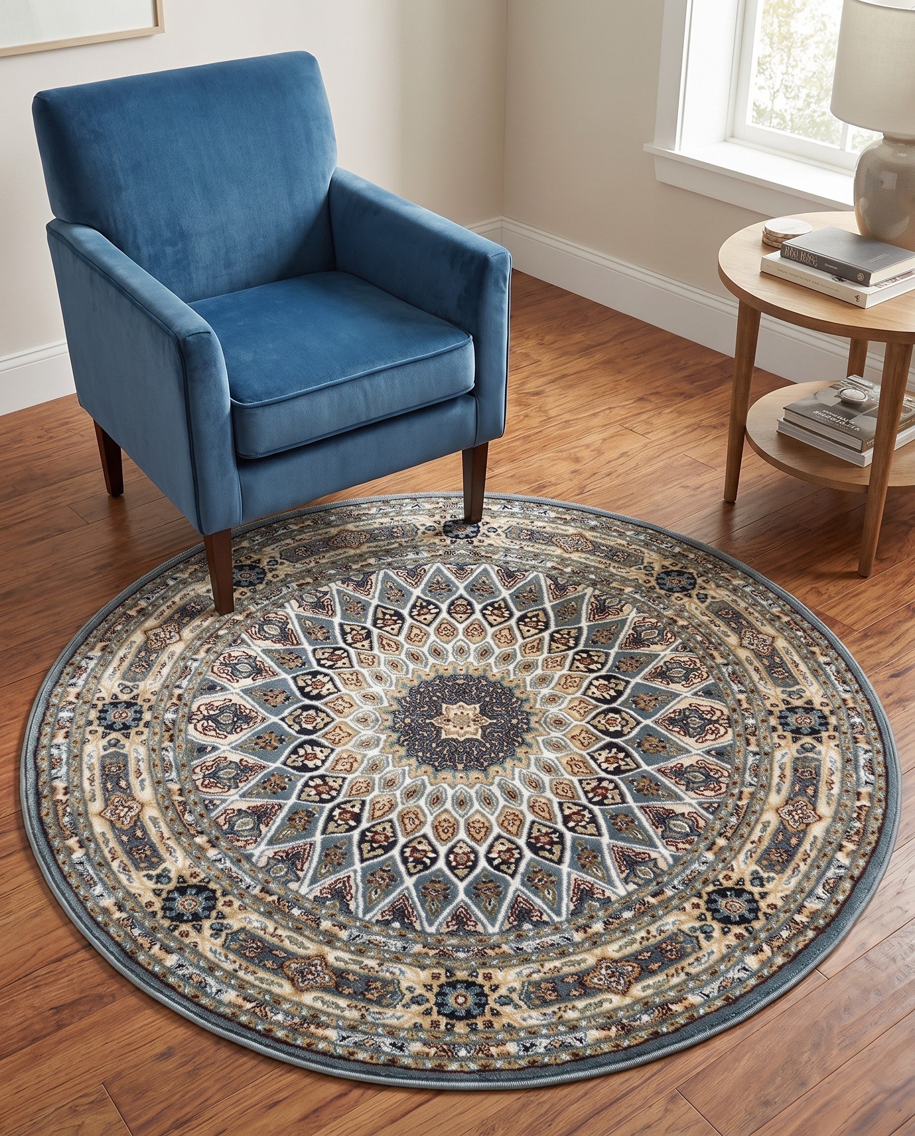 4' x 4' Nain Design Round Rug