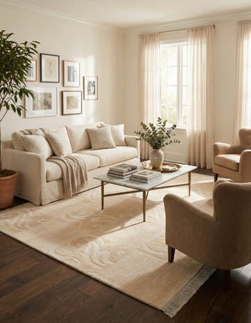 5' 8 x 8' Hand Knotted Darya Wool Rug