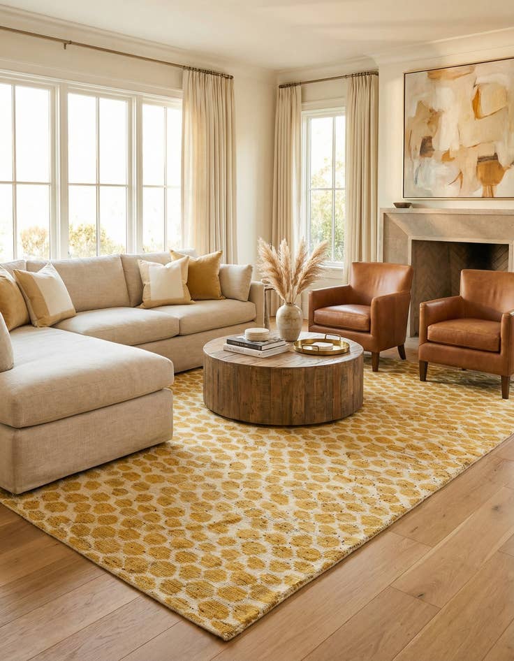 Detail image of 5' 10 x 9' 3  Hand Knotted Darya Wool Rug