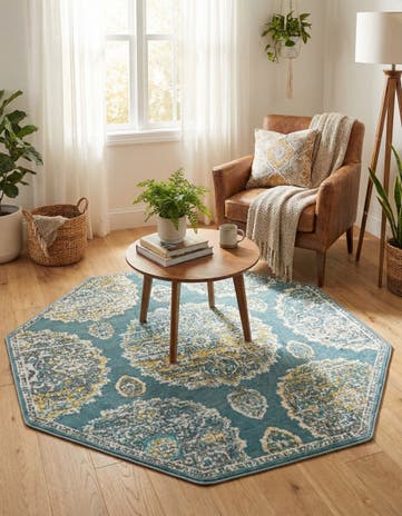 Gray and Blue Paragon Octagon Rug