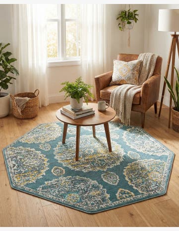 Gray and Blue Paragon Octagon Rug