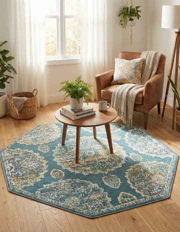 Gray and Blue Paragon Octagon Rug