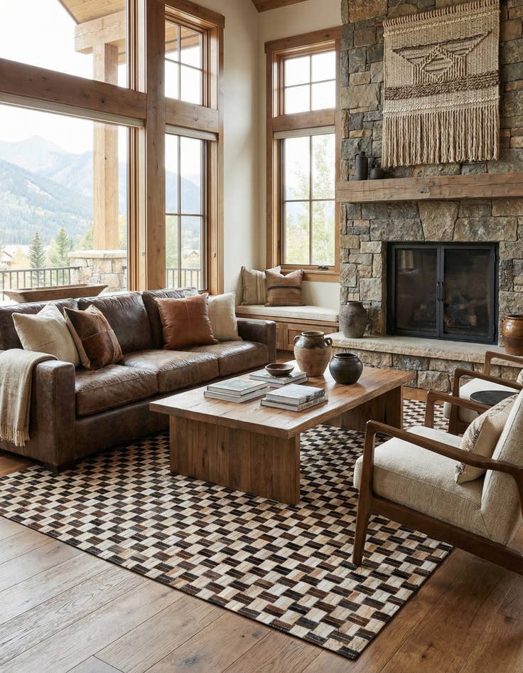 Detail image of  7' 8 x 9' 10 Cowhide - Patchwork Rug