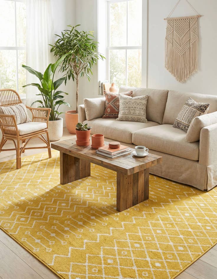 Detail image of 10' 8 x 14' Moroccan Trellis Rug