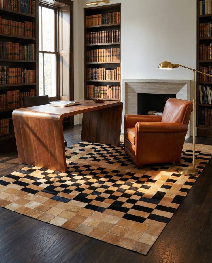 Detail image of 5' 1 x 8' Cowhide - Patchwork Rug