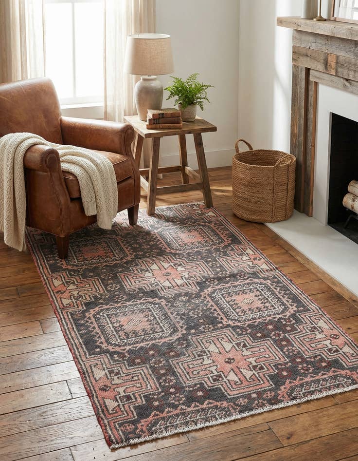 Detail image of 2' 8 x 4' 8  Hand Knotted Ultra Vintage Persian Wool Rug