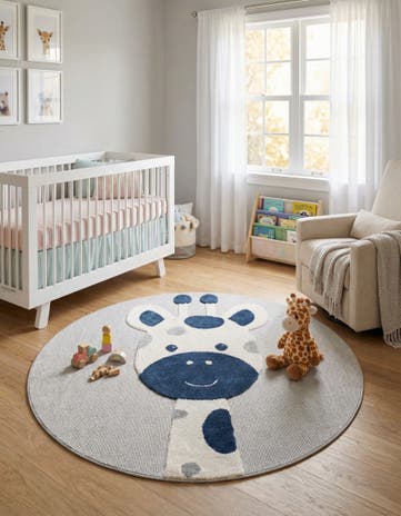 7' x 7' Whimsy Kids Round Rug