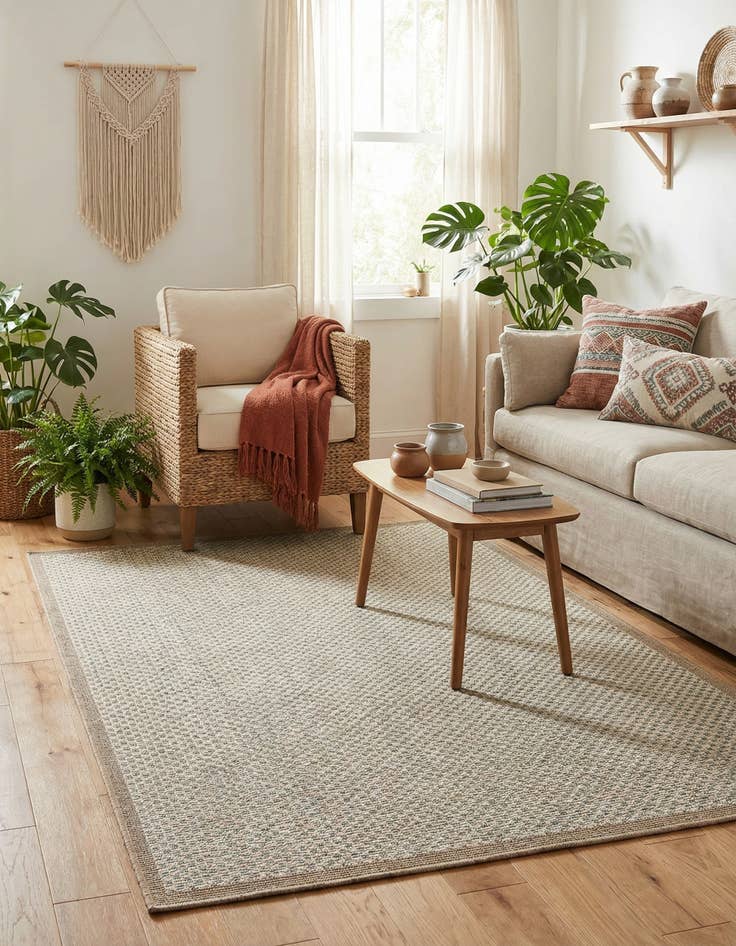 Detail image of 4' x 6'  Washable Border Indoor / Outdoor Rug