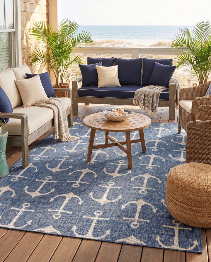 7' 10 x 11' Easy-Clean Coastal Indoor / Outdoor Rug