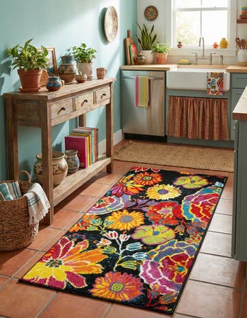 Black Tuscany Runner Rug
