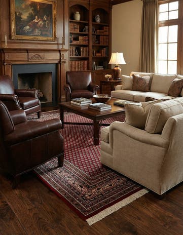 6' 3 x 6' 4 Hand Knotted Mir Wool Square Rug