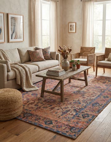 6' 1 x 9' Hand Woven Chenille Jute Rug