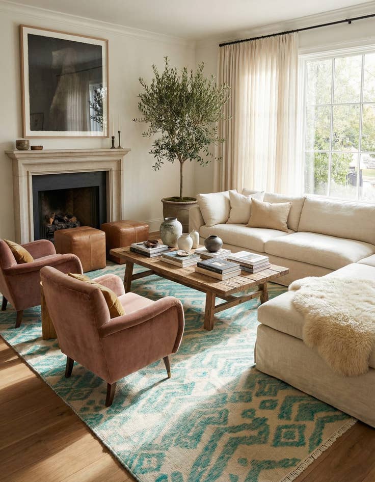 Detail image of 8' 2 x 10'  Hand Knotted Darya Wool Rug