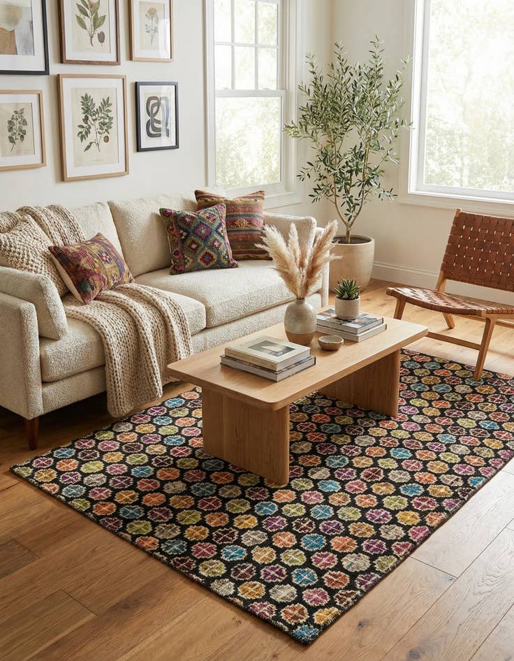 Detail image of 4' 10 x 6' 7  Hand Knotted Darya Wool Rug