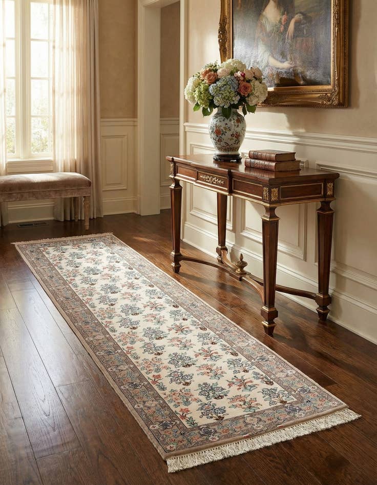 Detail image of 2' 9 x 9' 10  Hand Knotted Isfahan Rug