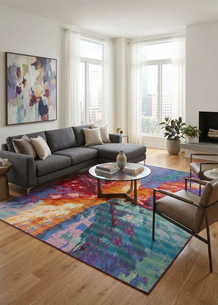 10' x 14' Easy-Clean Modern Indoor / Outdoor Rug