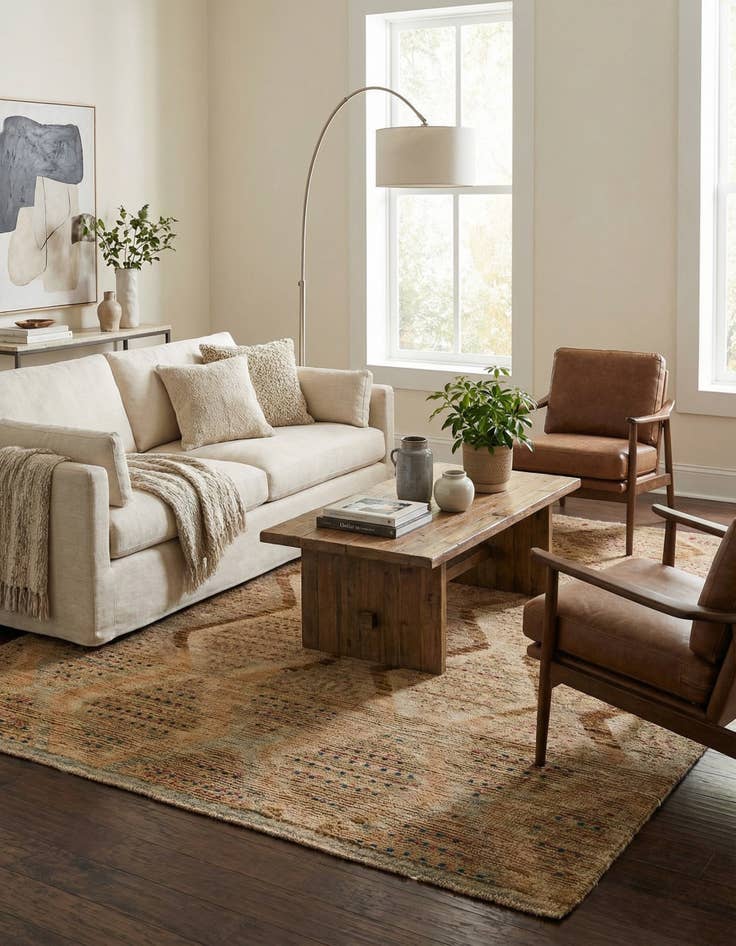 Detail image of  7' 9 x 10'  Hand Knotted Darya Wool Rug