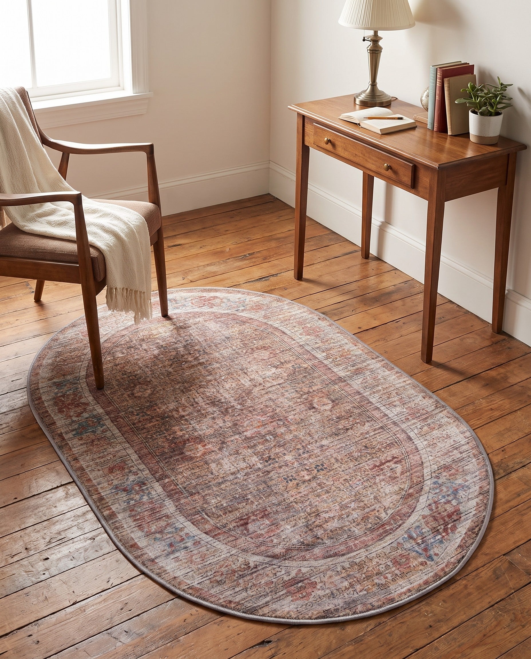 4' x 6' Washable Nostalgia Oval Rug