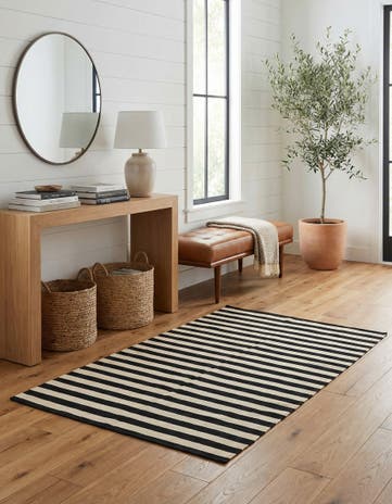3' 4 x 4' 10 Hand Woven Kilim Modern Wool Rug