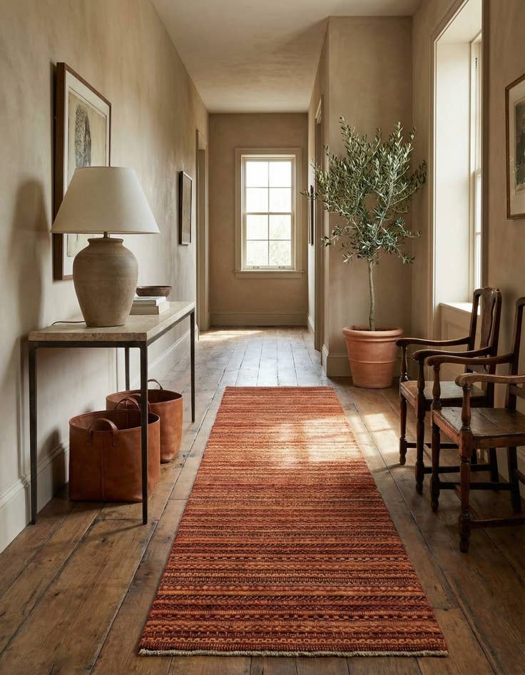 Detail image of 2' 7 x 10' Hand Knotted Ziegler Wool Runner Rug