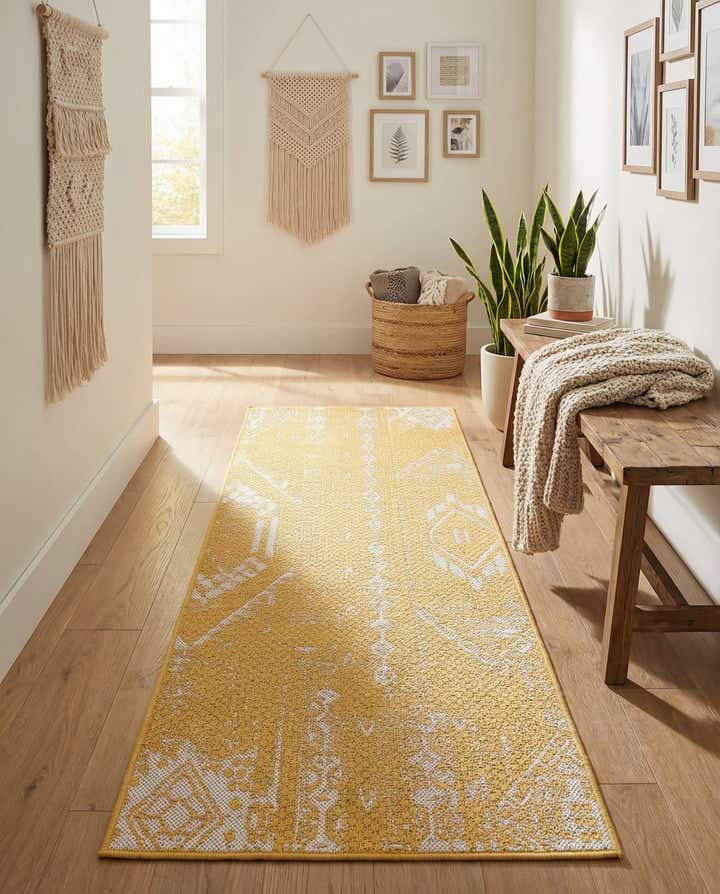2' x 5' 3 Easy-Clean Bohemian Indoor / Outdoor Runner Rug