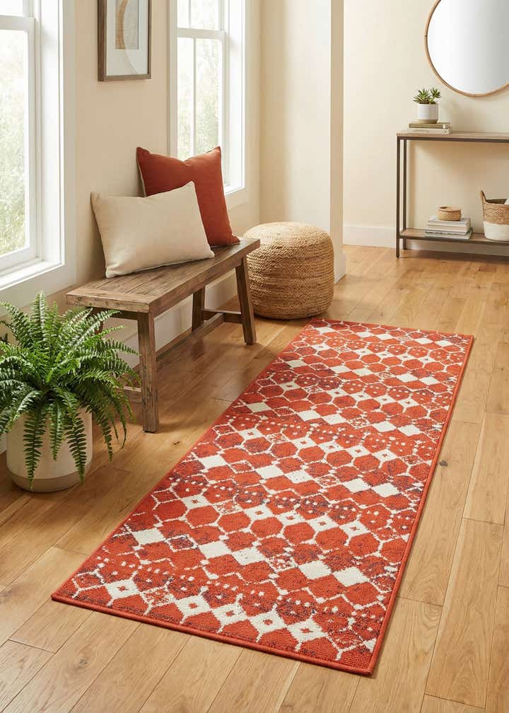 2' x 6' Easy-Clean Lattice Indoor / Outdoor Runner Rug
