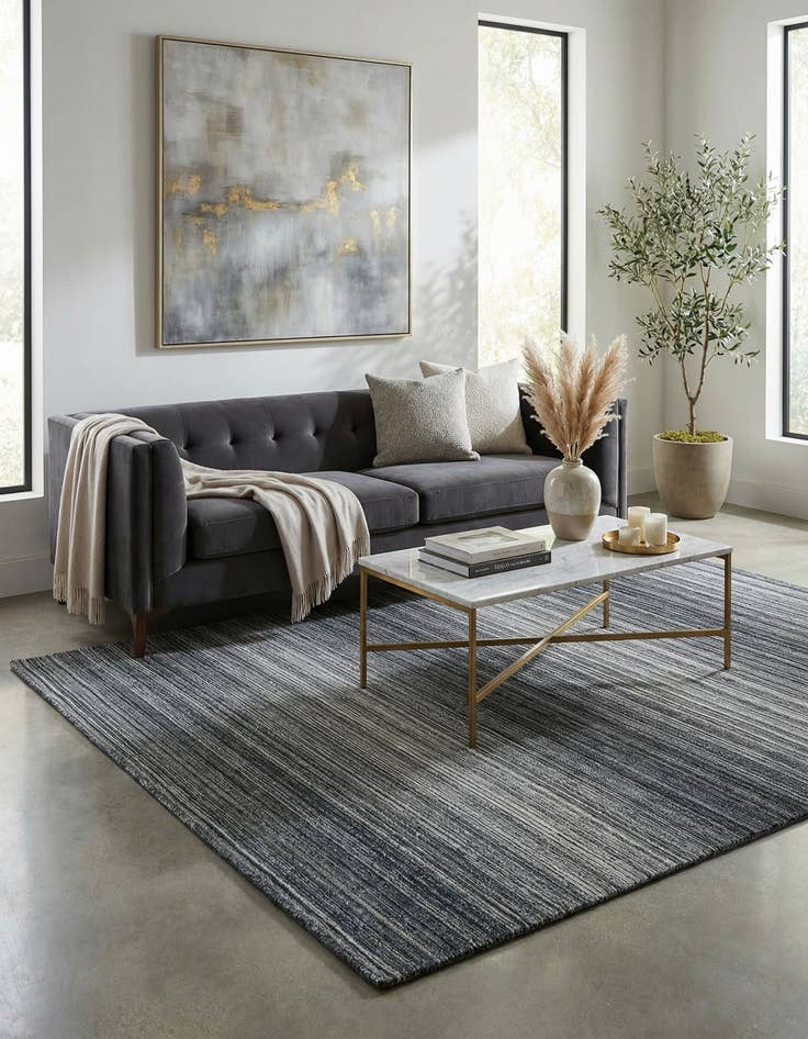 Detail image of 5' 8 x 8'  Hand Knotted Darya Wool Rug