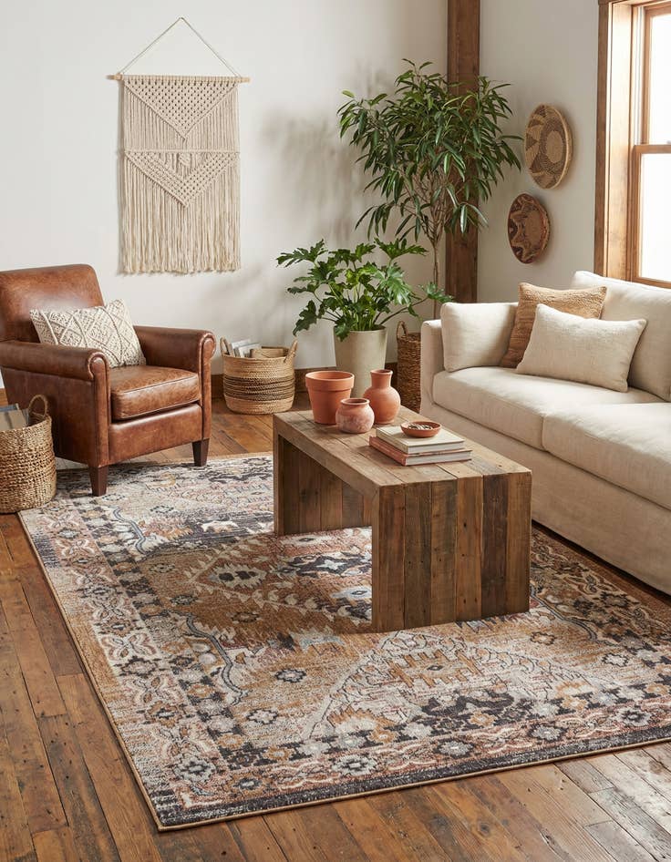 Detail image of 5' 3 x 8' Eco Southwestern Rug