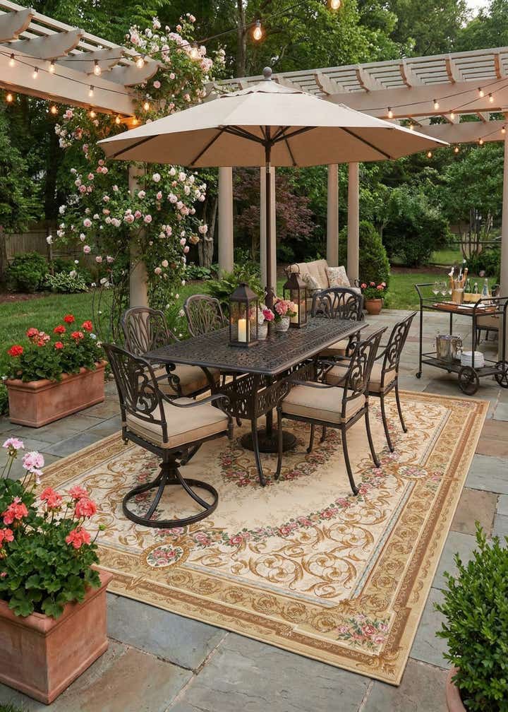 10' x 14' Easy-Clean Traditional Indoor / Outdoor Rug