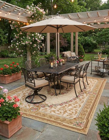 10' x 14' Easy-Clean Traditional Indoor / Outdoor Rug