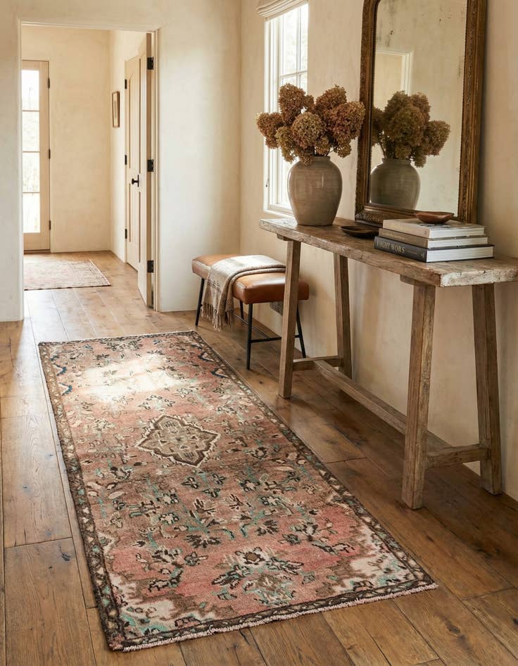 Detail image of 2' 4 x 4' 7  Hand Knotted Ultra Vintage Persian Wool Runner Rug