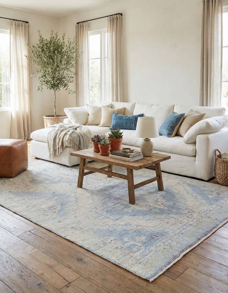 Detail image of 5' 10 x 8' 10  Hand Knotted Moroccan Wool Rug