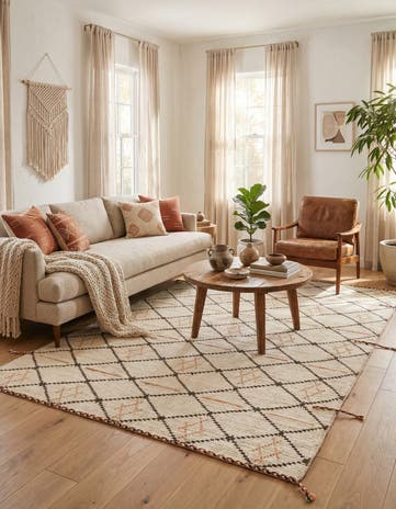 6' x 9' Hand Knotted Moroccan Wool Rug