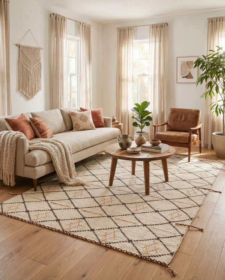 6' x 9' Hand Knotted Moroccan Wool Rug