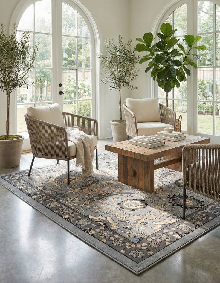 Detail image of 7' 10 x 7' 10 Isfahan Design Square Rug