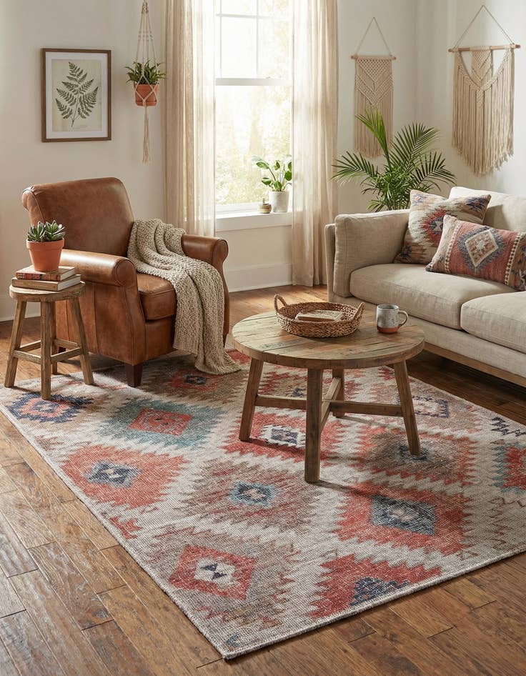 Detail image of  5' 3 x 5' 3  Washable Sisu Square Rug