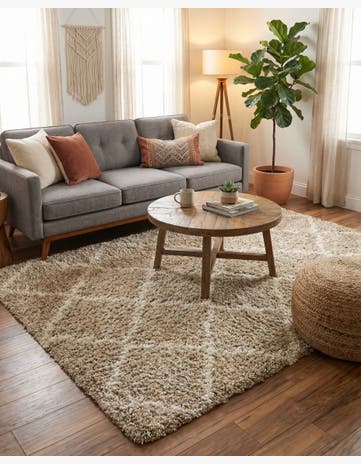 4' x 6' Moroccan Trellis Shag Rug