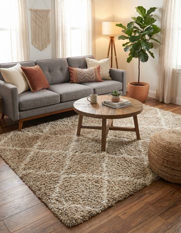 4' x 6' Moroccan Trellis Shag Rug