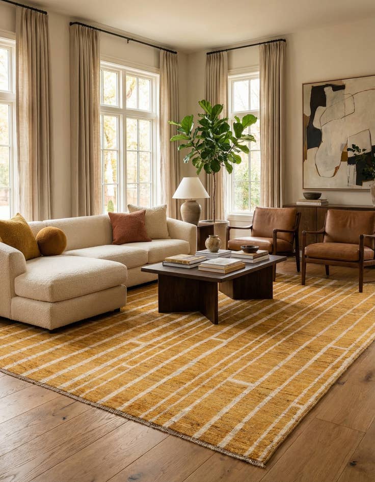 Detail image of  6' 8 x 9' 6  Hand Knotted Darya Wool Rug