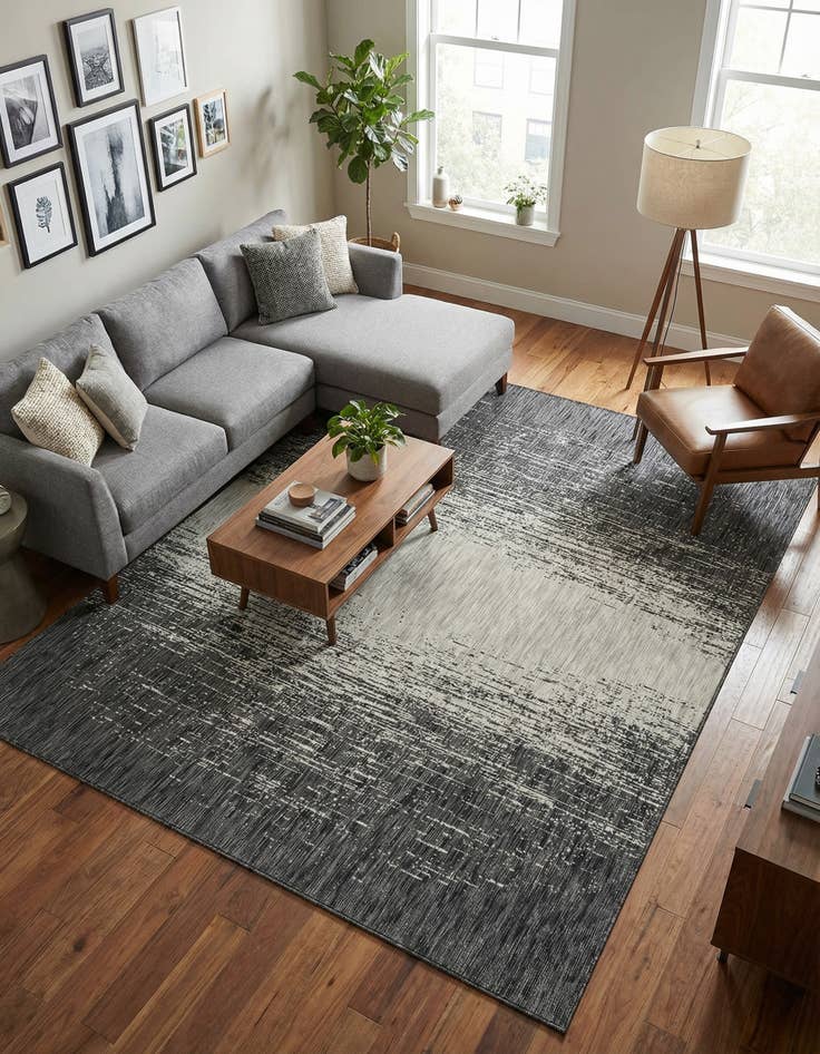 Detail image of 9' x 12'  Washable Modern Indoor / Outdoor Rug