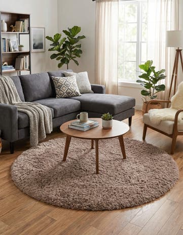 5' x 5' Infinity Shag Round Rug