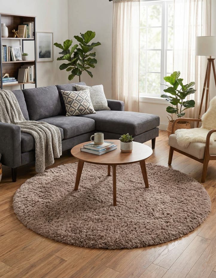 5' x 5' Infinity Shag Round Rug
