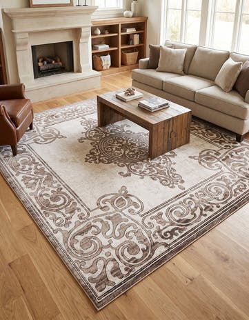 Chocolate Brown Hermitage Square Rug