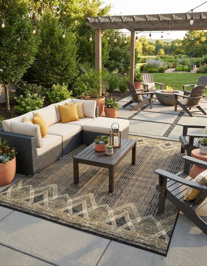 7' 10 x 11' Easy-Clean Modern Indoor / Outdoor...
