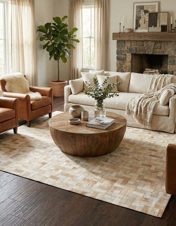 4' 11 x 7' 11 Cowhide Stocks Rug
