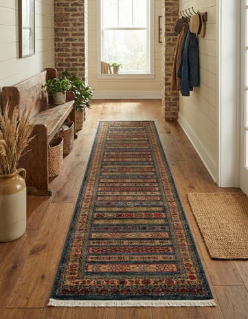 Blue Kashkuli Gabbeh Runner Rug