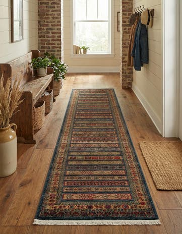 Blue Kashkuli Gabbeh Runner Rug