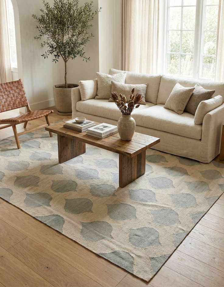 Detail image of 6' 3 x 8' 3  Hand Woven Kilim Modern Wool Rug